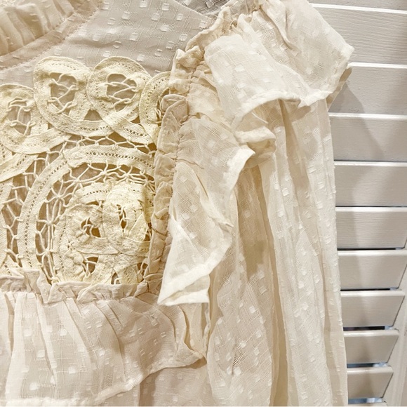 VICI Cream Lace Ruffle Trim  Blouse - Picture 9 of 11